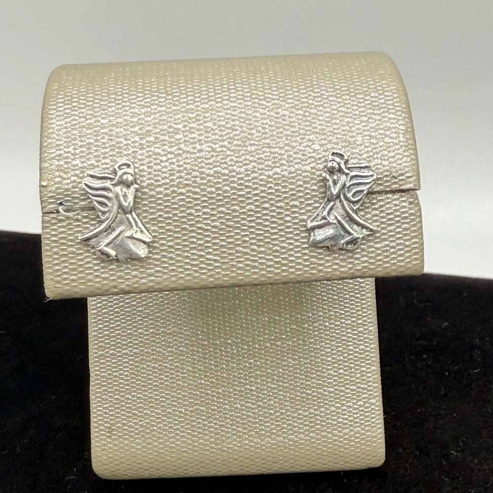 925 Sterling Silver Angel Stud Earrings | Petite Cherub Earrings